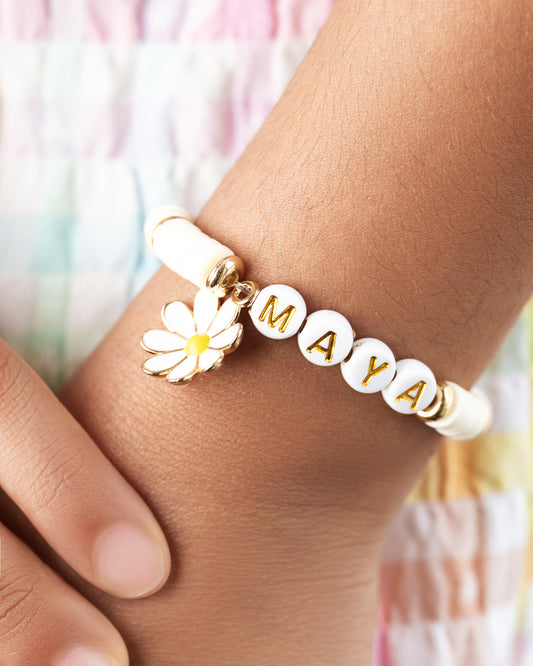 Girls Organic Beads with Sunflower Bracelet "Maya"